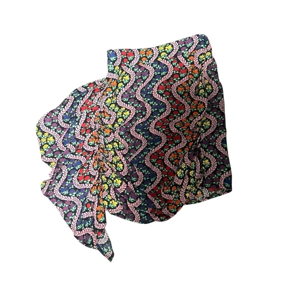 RHODE Hannah draped printed rainbow crepe mini skirt in Excellent Condition